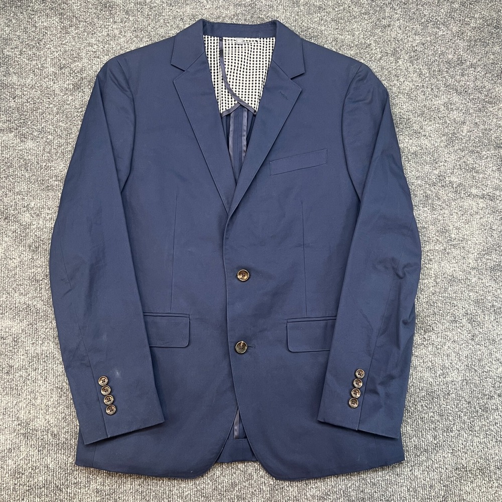 Bonobos Blazer Men's 38R Blue Cotton Slim Fit Unlined Preppy